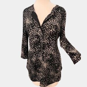 Black and White Patterned Blouse